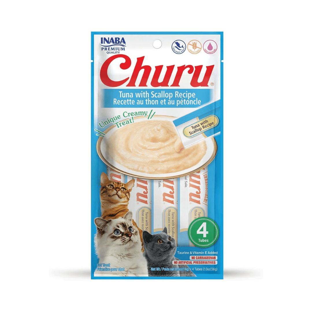 Inaba Cat Treats - Churu Purees Tuna with Scallop Recipe Pouch - Toronto Pets