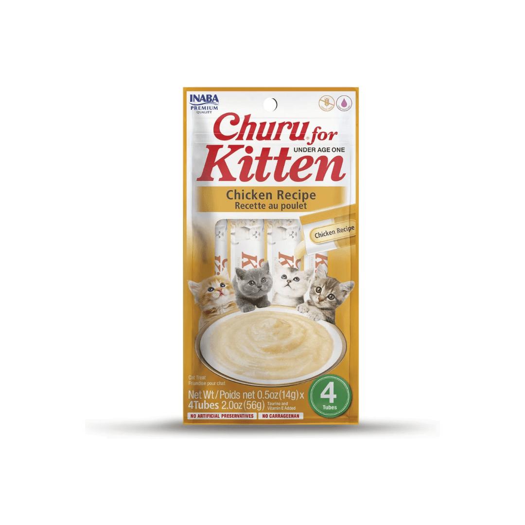 Inaba Cat Treats - Kitten Churu Purees Chicken Recipe Pouch - Toronto Pets