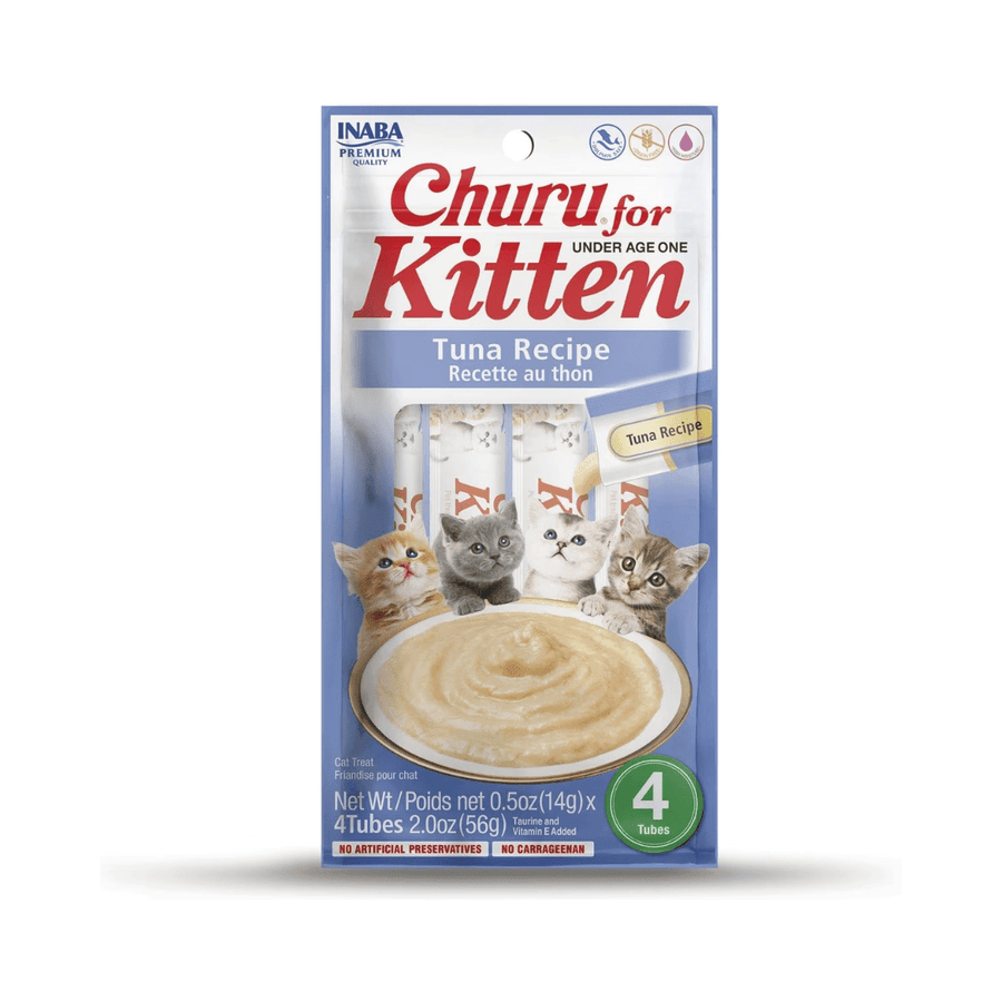 Inaba Cat Treats - Kitten Churu Purees Tuna Recipe Pouch - Toronto Pets