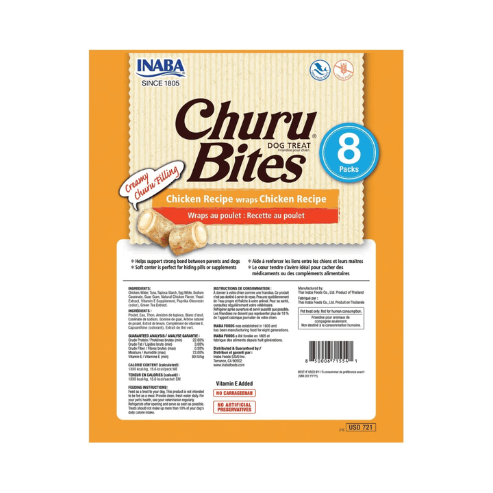 Inaba Dog Churu Bites - Chicken Recipe Wraps - Toronto Pets