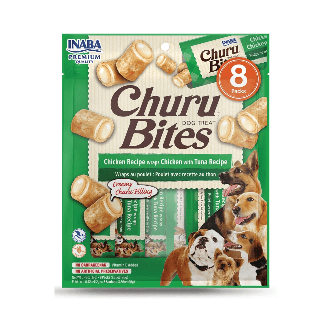 Inaba Dog Churu Bites - Chicken Recipe wraps with Tuna - Toronto Pets