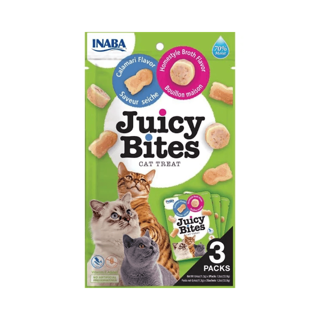 Inaba Dry Cat Treats - Juicy Bites Calamari and Homestyle Broth - Toronto Pets