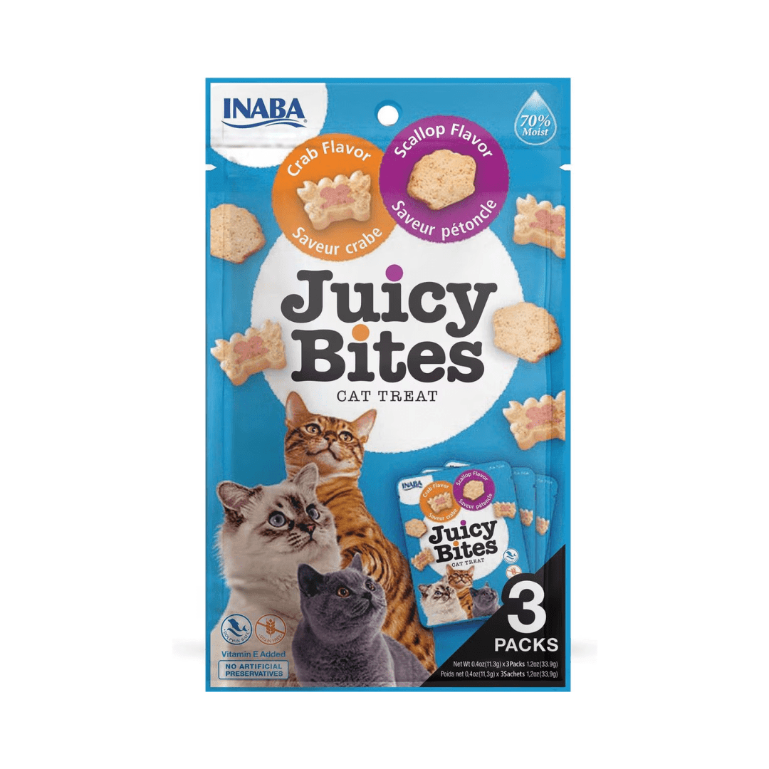 Inaba Dry Cat Treats - Juicy Bites Crab & Scallop - Toronto Pets