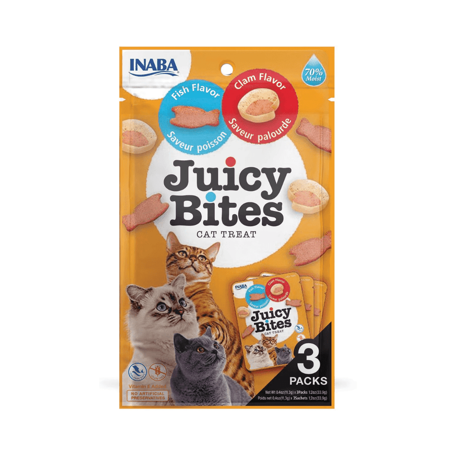 Inaba Dry Cat Treats - Juicy Bites Fish & Clam - Toronto Pets