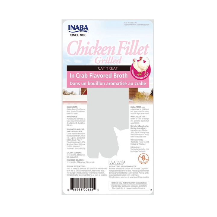 Inaba Wet Cat Treats - Chicken Fillet in Crab Flavored Broth - Toronto Pets