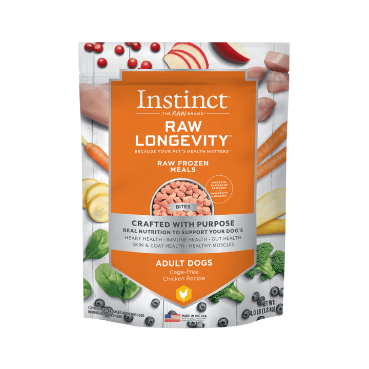 Instinct Frozen Dog Food - Raw Longevity Bites Cage - Free Chicken Recipe - Toronto Pets