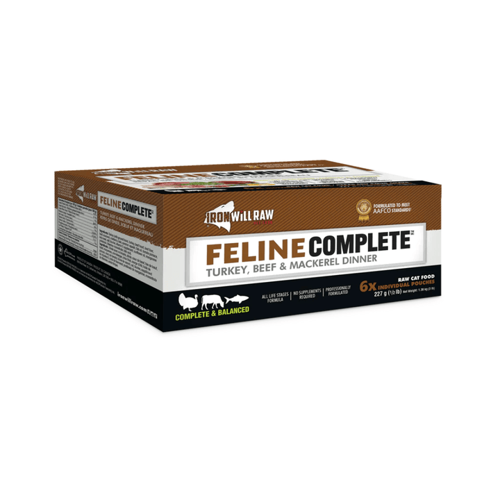 Iron Will Raw Frozen Cat Food - Feline Complete Turkey, Beef & Mackerel Dinner - Toronto Pets