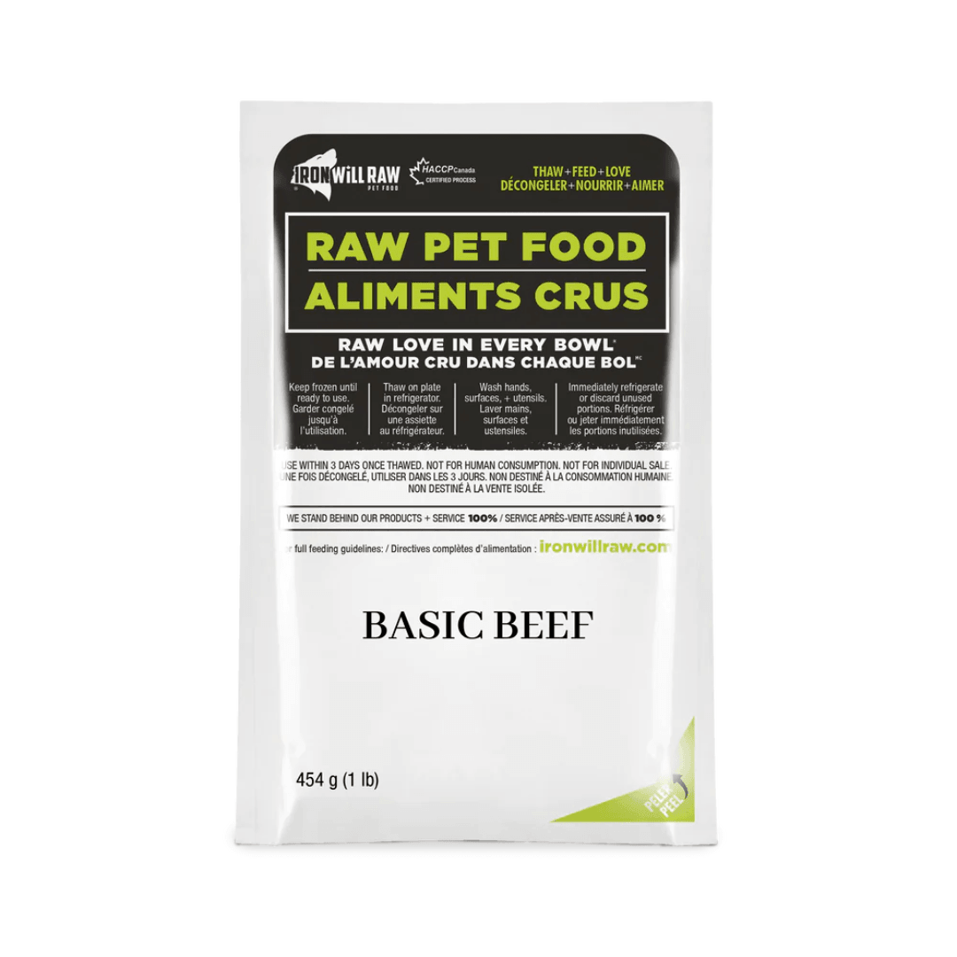 Iron Will Raw Frozen Dog and Cat Food - Dog & Cats Basic Beef - Toronto Pets