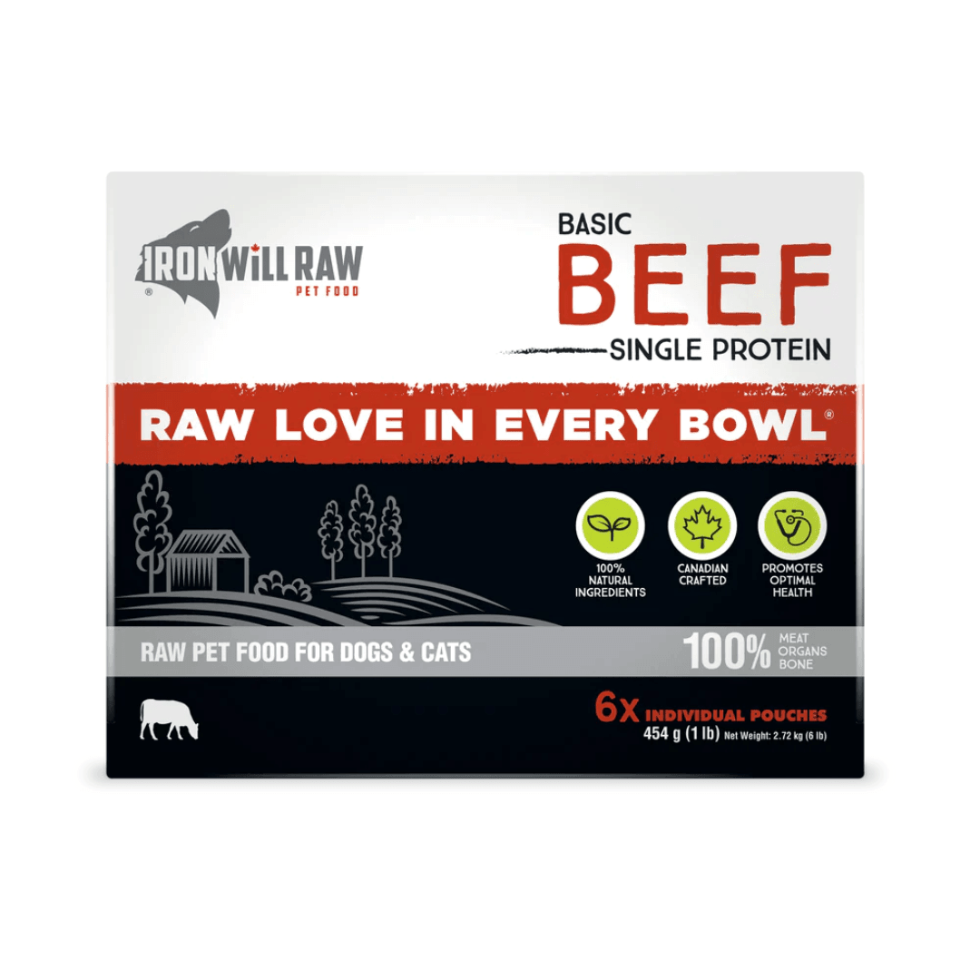 Iron Will Raw Frozen Dog and Cat Food - Dog & Cats Basic Beef - Toronto Pets