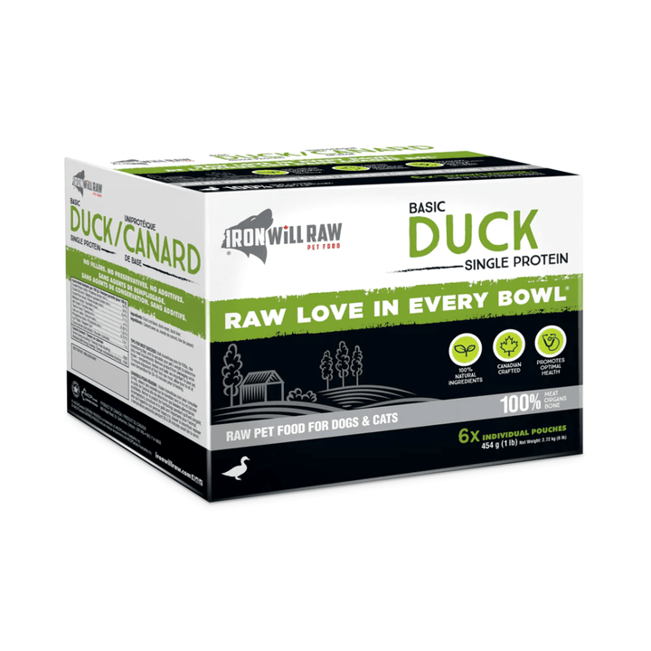 Iron Will Raw Frozen Dog and Cat Food - Dog & Cats Basic Duck - Toronto Pets