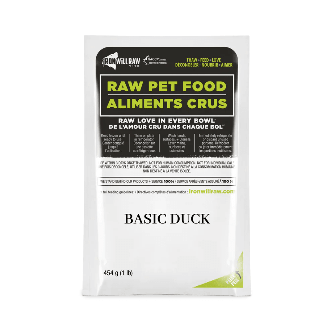 Iron Will Raw Frozen Dog and Cat Food - Dog & Cats Basic Duck - Toronto Pets