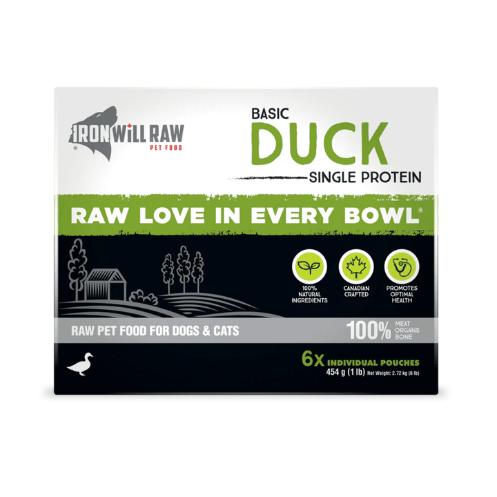 Iron Will Raw Frozen Dog and Cat Food - Dog & Cats Basic Duck - Toronto Pets