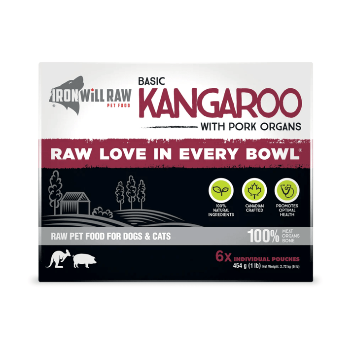 Iron Will Raw Frozen Dog and Cat Food - Dog & Cats Basic Kangaroo - Toronto Pets