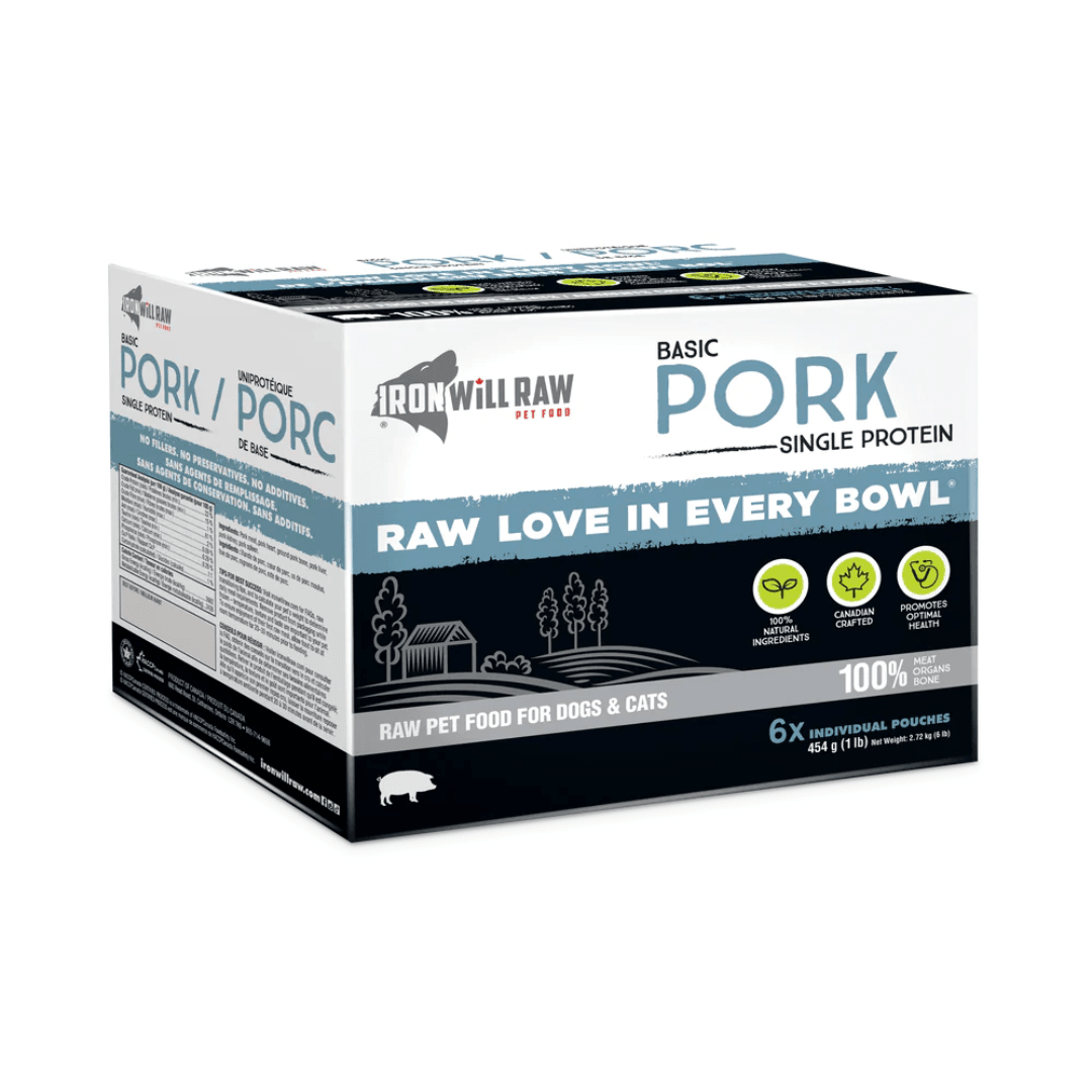 Iron Will Raw Frozen Dog and Cat Food - Dog & Cats Basic Pork - Toronto Pets