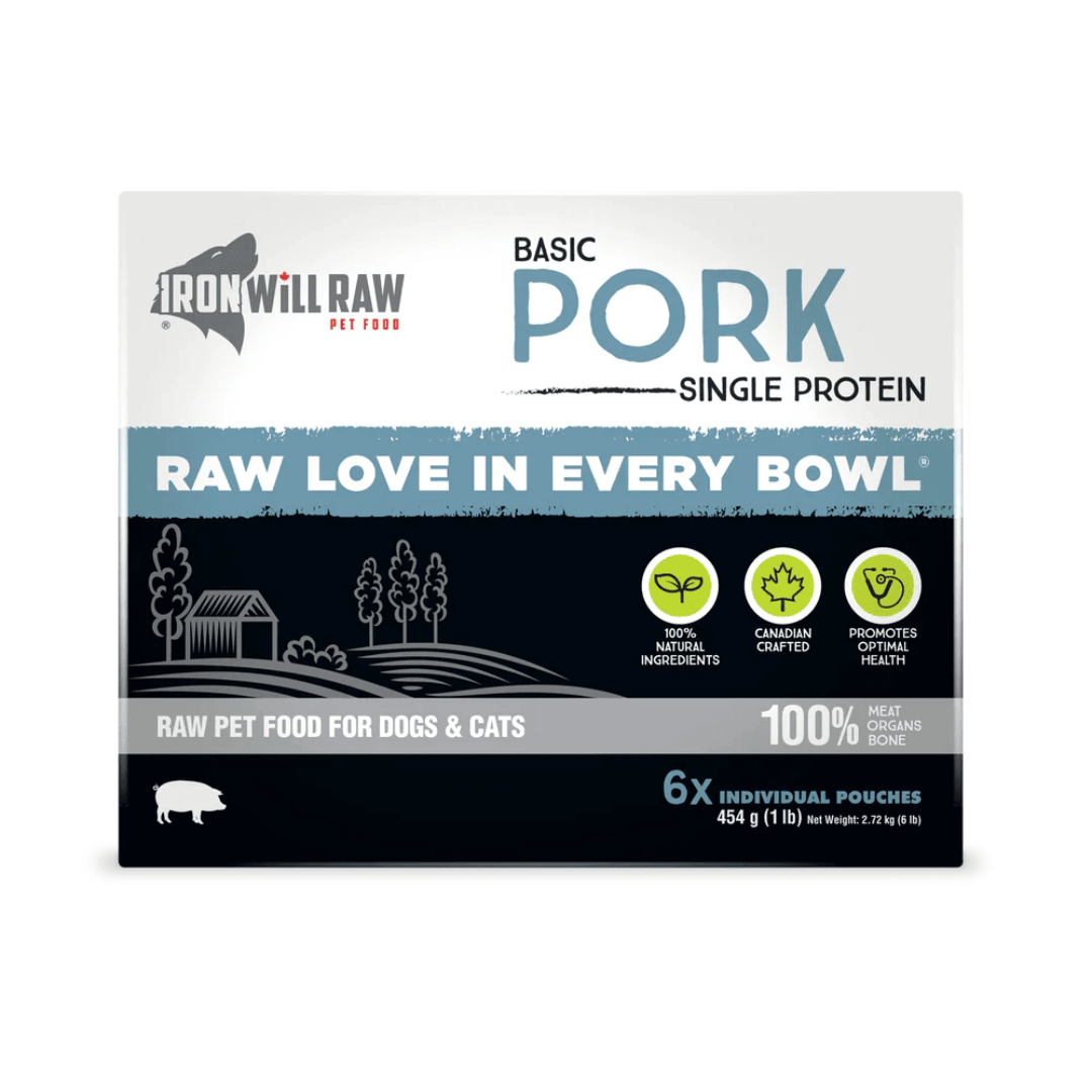 Iron Will Raw Frozen Dog and Cat Food - Dog & Cats Basic Pork - Toronto Pets