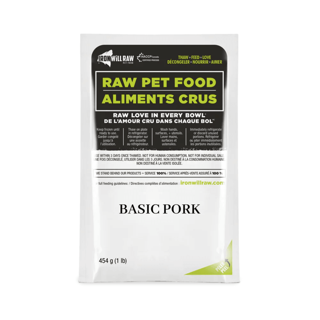 Iron Will Raw Frozen Dog and Cat Food - Dog & Cats Basic Pork - Toronto Pets