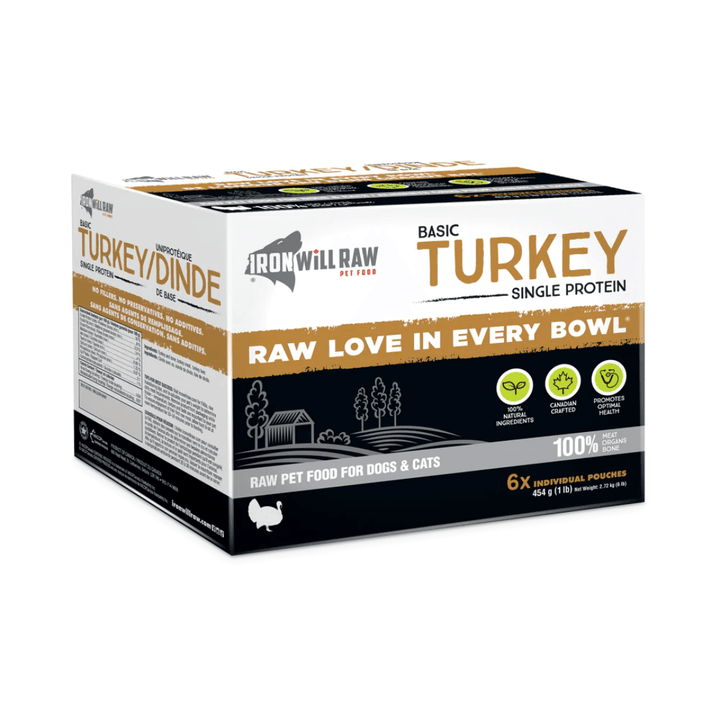 Iron Will Raw Frozen Dog and Cat Food - Dog & Cats Basic Turkey - Toronto Pets