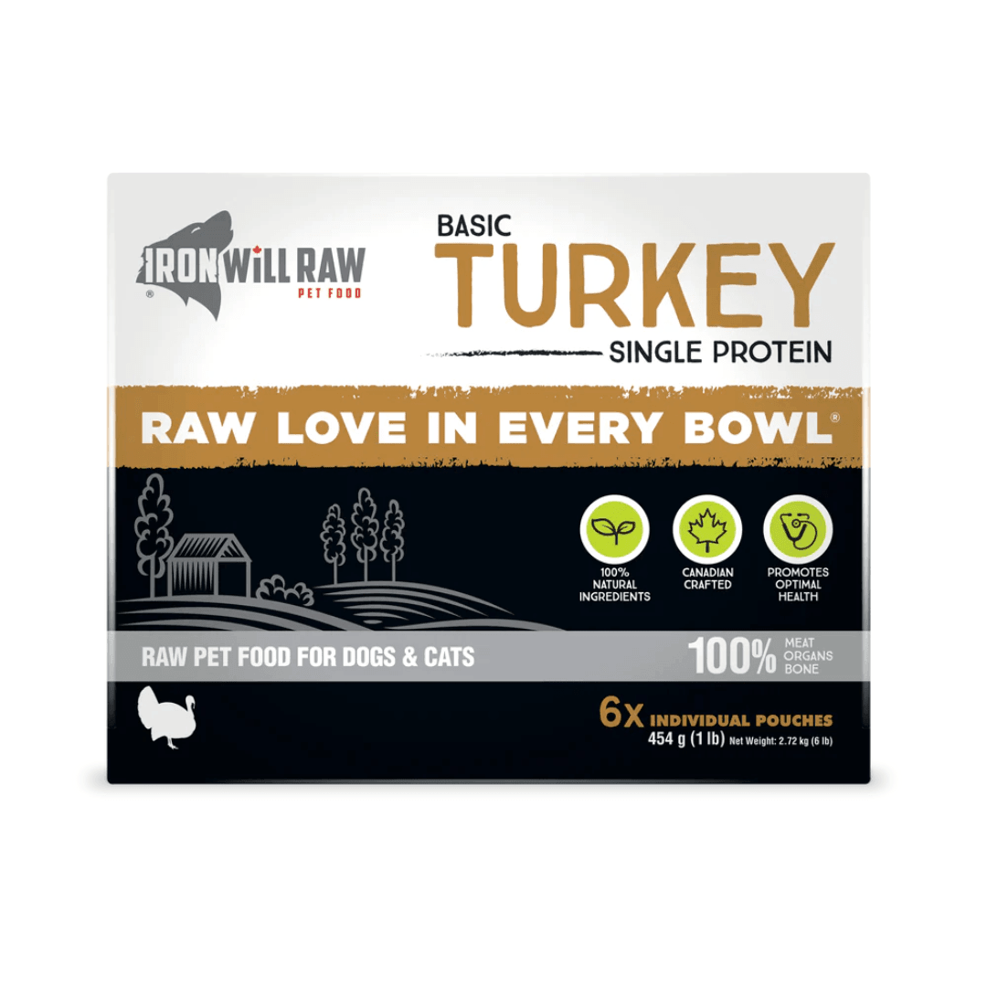 Iron Will Raw Frozen Dog and Cat Food - Dog & Cats Basic Turkey - Toronto Pets