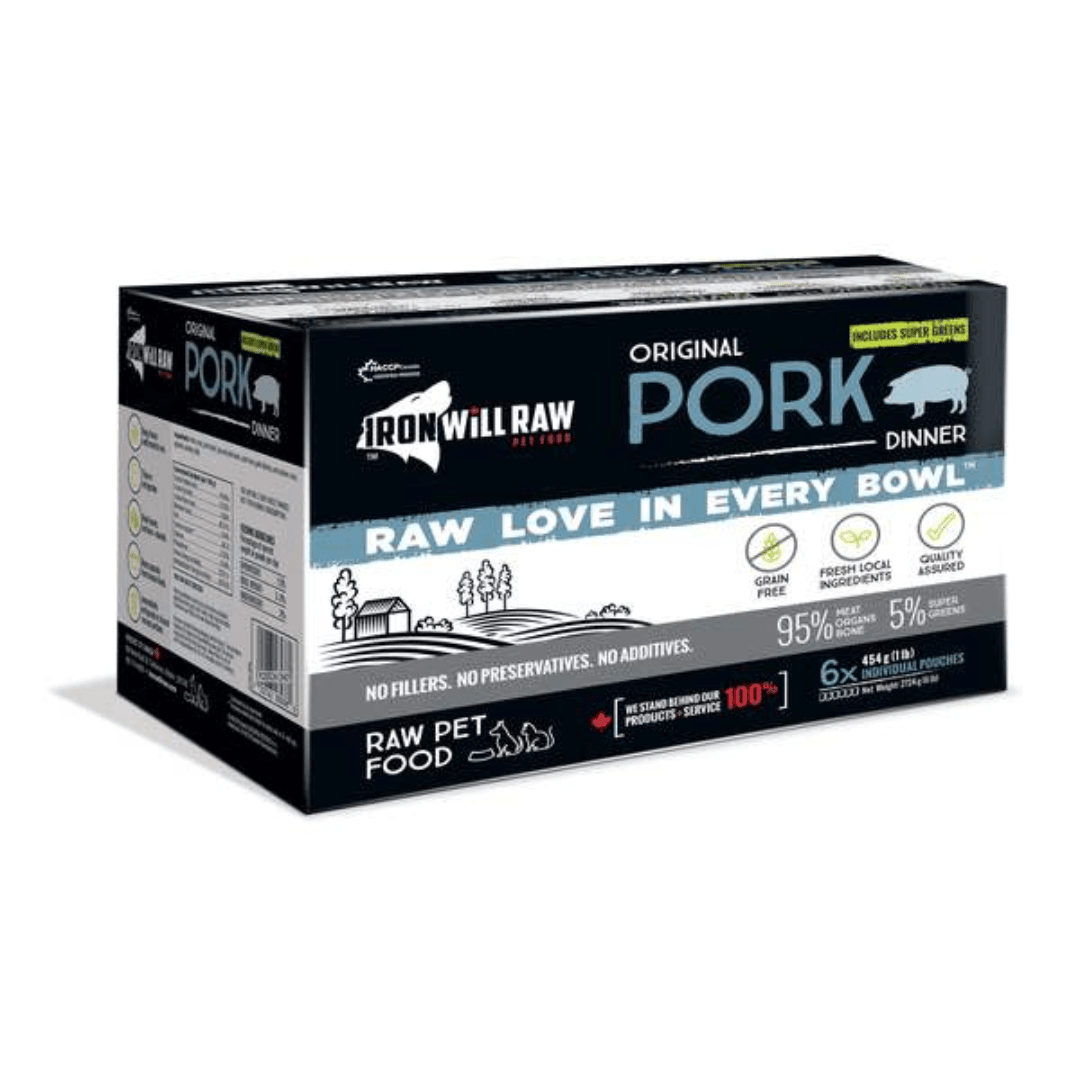 Iron Will Raw Frozen Dog and Cat Food - Original Pork Dinner - Toronto Pets