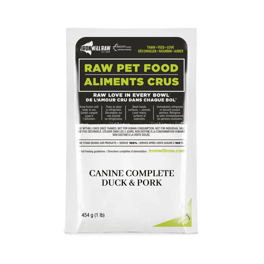 Iron Will Raw Frozen Dog Food - Canine Complete Duck & Pork Dinner - Toronto Pets