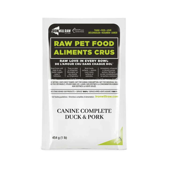 Iron Will Raw Frozen Dog Food - Canine Complete Duck & Pork Dinner - Toronto Pets