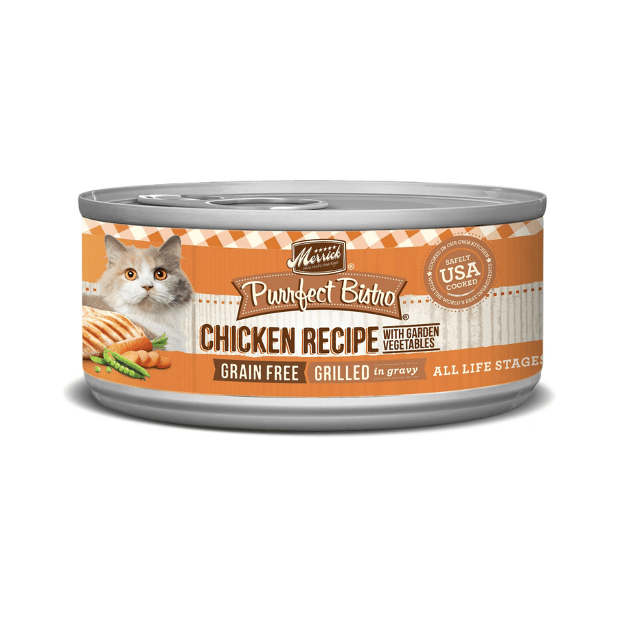 Merrick Wet Cat Food - Purrfect Bistro Grain Free Grilled Chicken & Vegetables in Gravy Canned - Toronto Pets