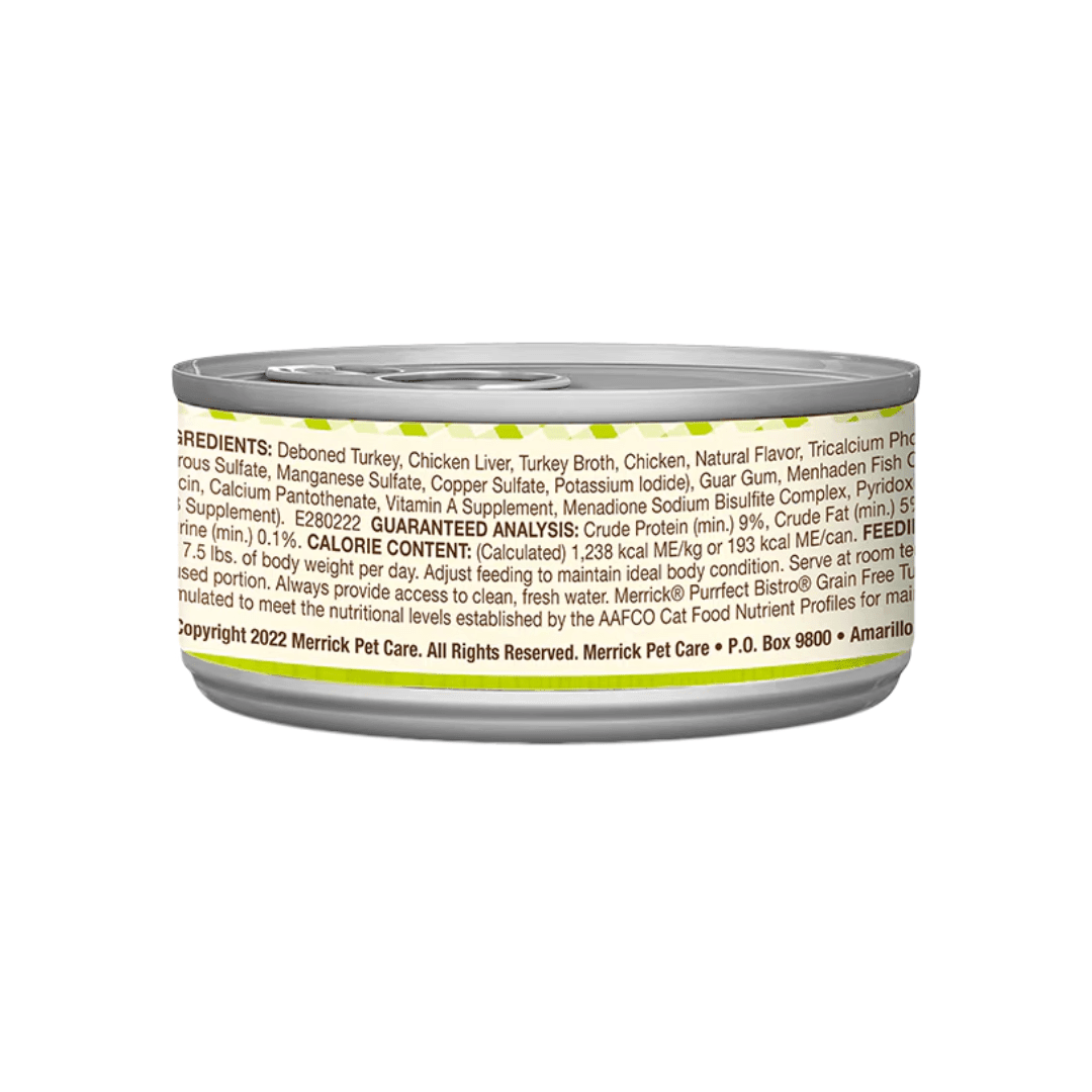 Merrick Wet Cat Food - Purrfect Bistro Grain Free Turkey Pate Canned - Toronto Pets