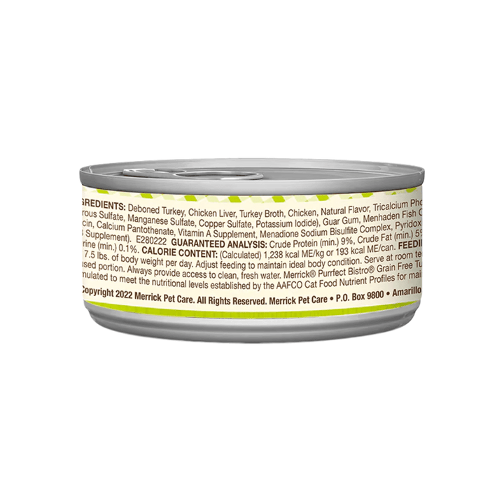 Merrick Wet Cat Food - Purrfect Bistro Grain Free Turkey Pate Canned - Toronto Pets