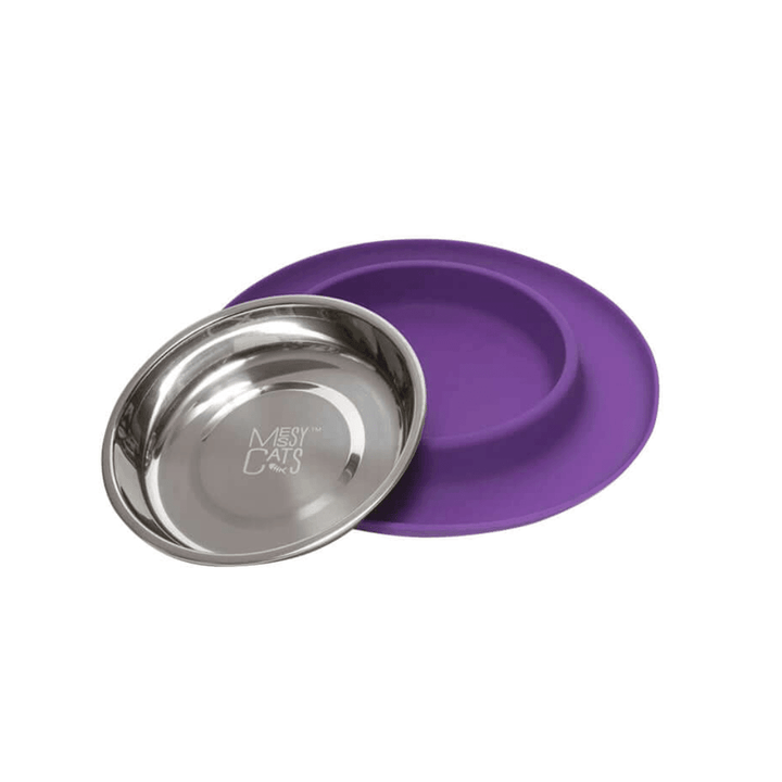 Messy Cats Bowls - Single Silicone Feeder with Stainless Steel Bowl - Toronto Pets