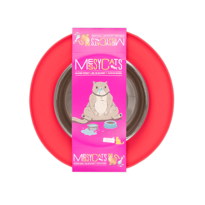 Messy Cats Bowls - Single Silicone Feeder with Stainless Steel Bowl - Toronto Pets