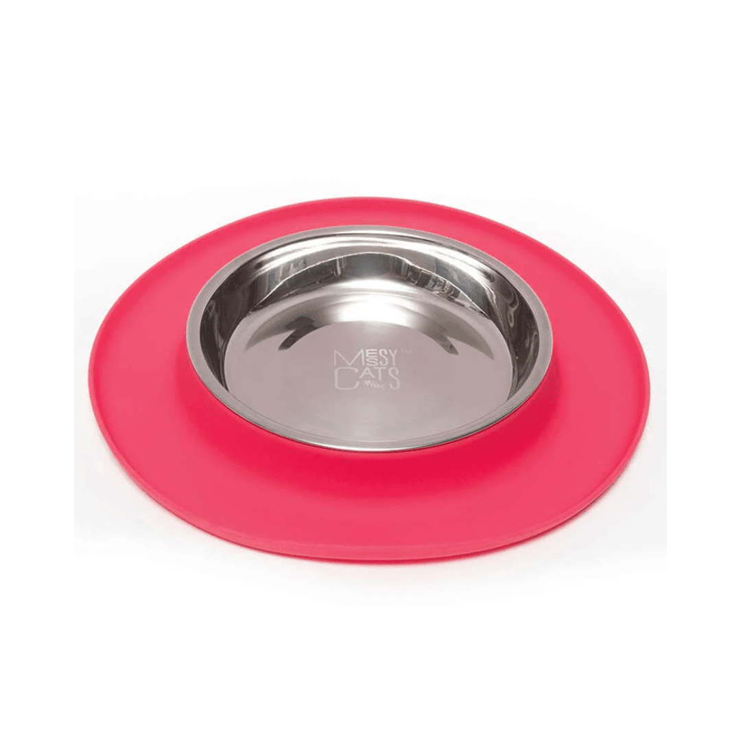 Messy Cats Bowls - Single Silicone Feeder with Stainless Steel Bowl - Toronto Pets