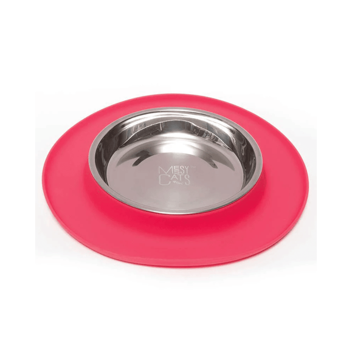 Messy Cats Bowls - Single Silicone Feeder with Stainless Steel Bowl - Toronto Pets