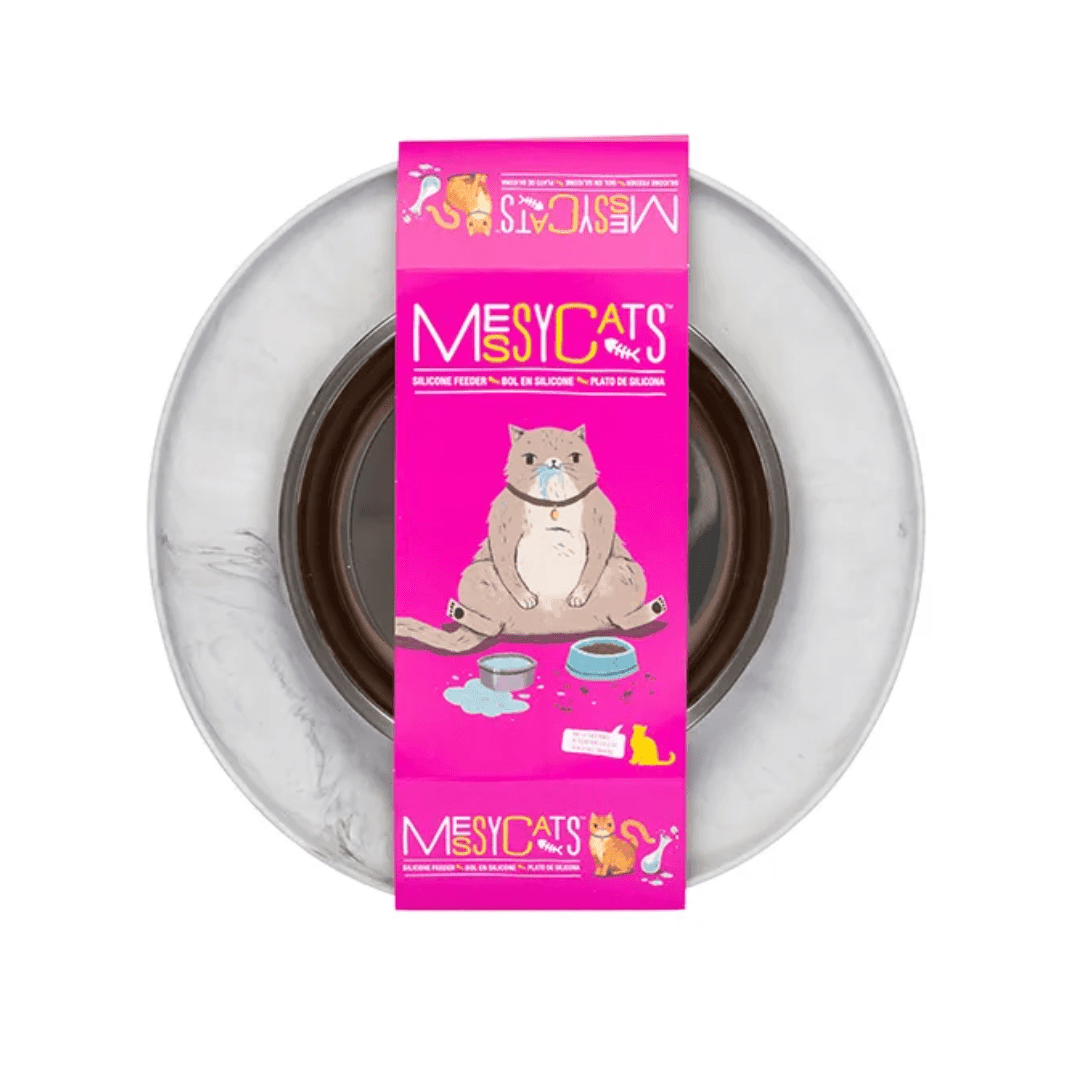 Messy Cats Bowls - Single Silicone Feeder with Stainless Steel Bowl - Toronto Pets