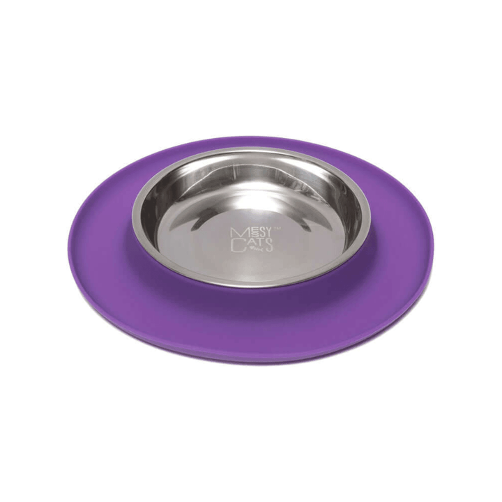 Messy Cats Bowls - Single Silicone Feeder with Stainless Steel Bowl - Toronto Pets