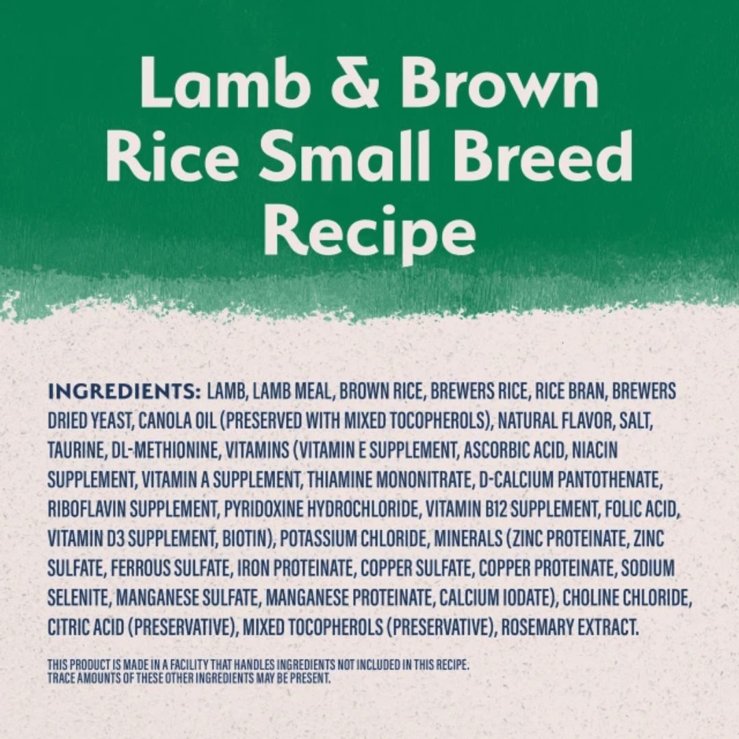 Natural Balance Dry Dog Food - Lamb & Brown Rice Small Breed Recipe - Toronto Pets