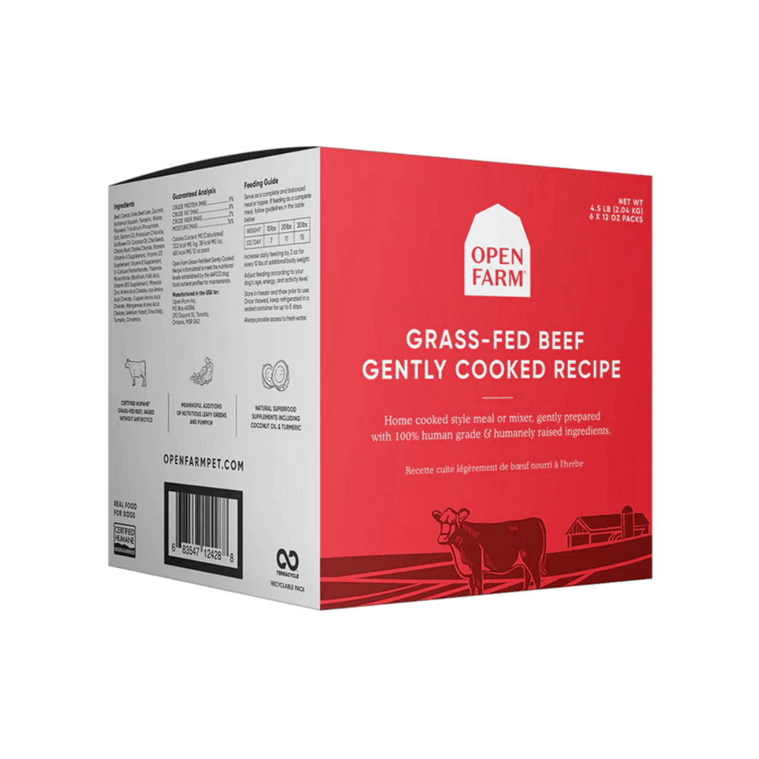 Open Fam Frozen Dog Food - Grass - Fed Beef Gently Cooked Recipe - Toronto Pets