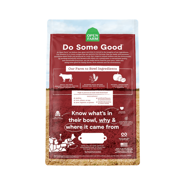 Open Farm Dry Dog Food - Grass - Fed Beef & Ancient Grains - Toronto Pets