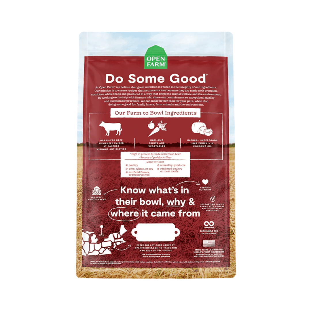 Open Farm Dry Dog Food - Grass - Fed Beef Grain - Free - Toronto Pets