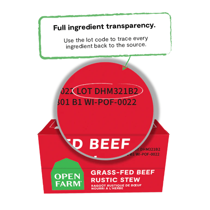 Open Farm Wet Dog Food - Grass - Fed Beef Rustic Stew - Toronto Pets