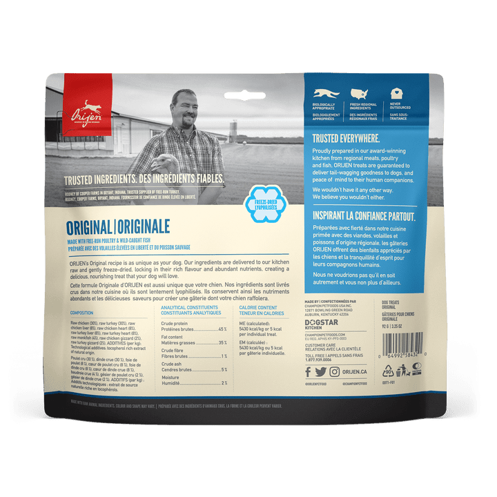 Orijen Freeze - Dried Dog Treats - Original Free - Run Poultry and Wild - Caught Fish - Toronto Pets