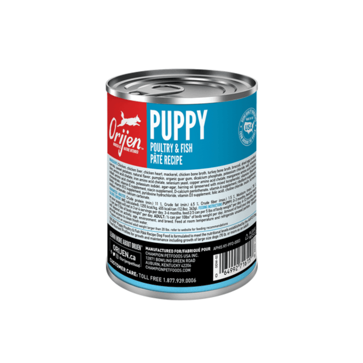 Orijen Wet Dog Food - Puppy Poultry and Fish Pate Recipe Canned - Toronto Pets