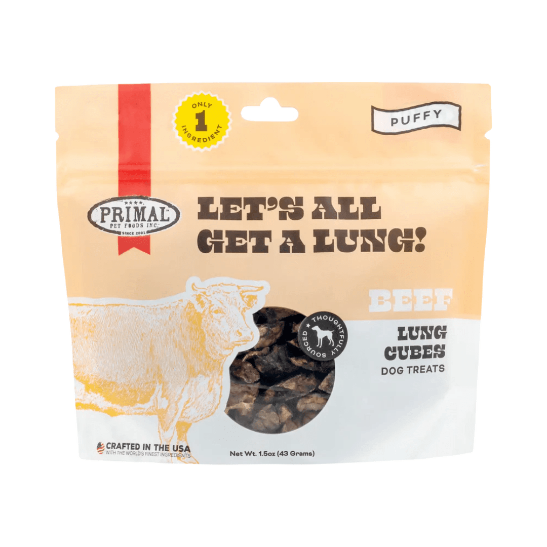 Primal Dehydrated Dog Treats - Let's All Get A Lung Beef Lunch Treats - Toronto Pets