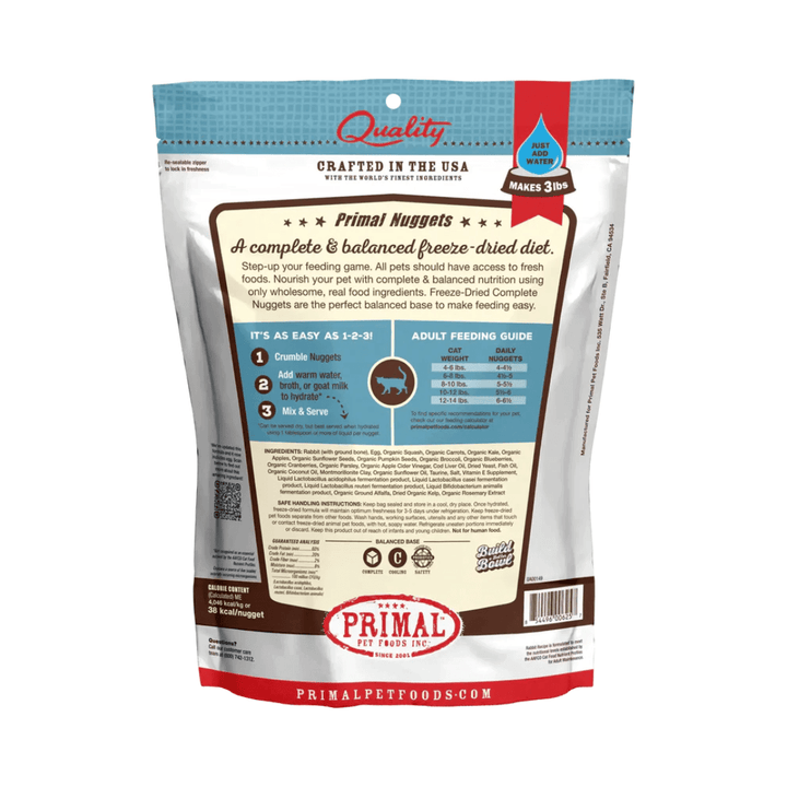 Primal Freeze - Dried Cat Food - Nugget Rabbit Formula - Toronto Pets