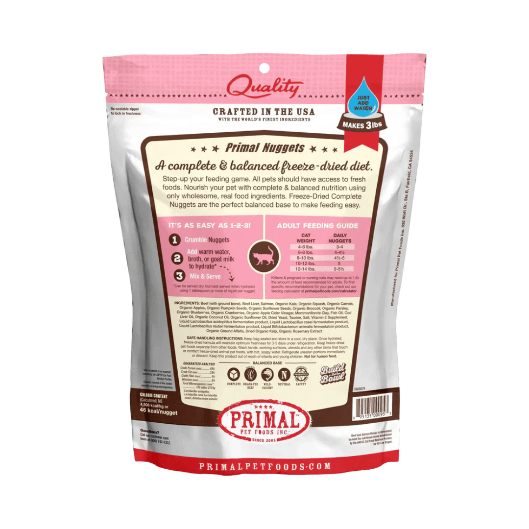 Primal Freeze - Dried Cat Food - Nuggets Beef & Salmon Formula - Toronto Pets