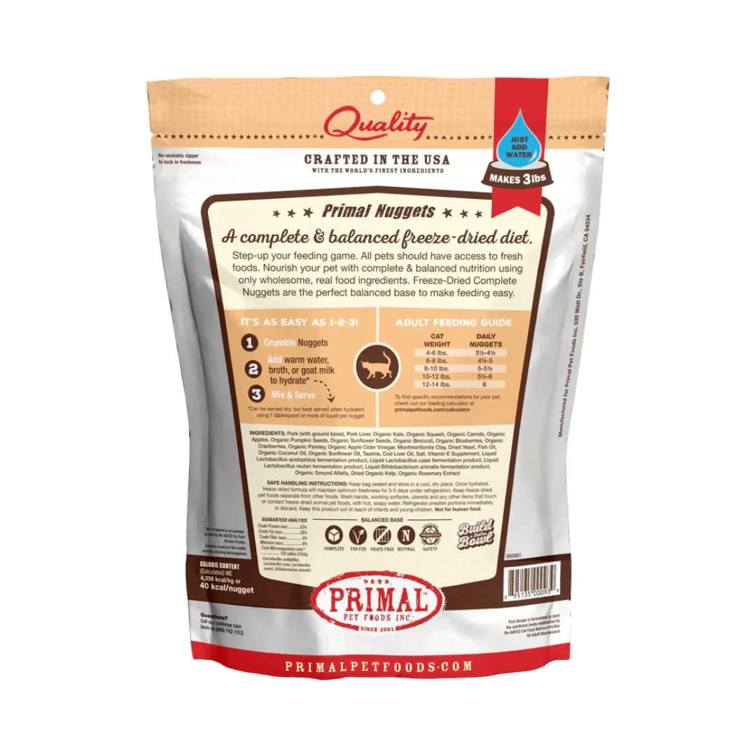 Primal Freeze - Dried Cat Food - Nuggets Pork Formula - Toronto Pets