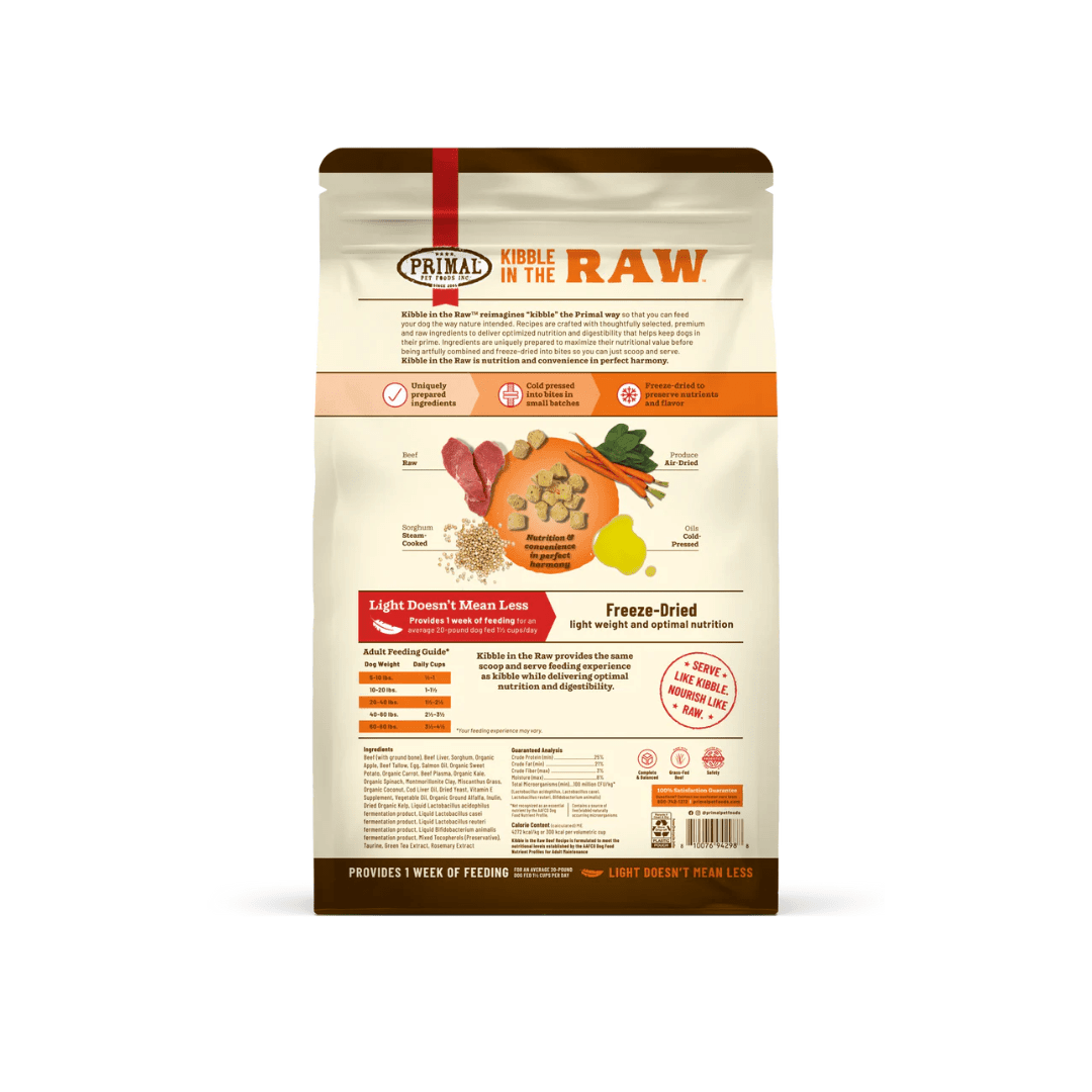 Primal Freeze - Dried Dog Food - Kibble in the Raw Beef Recipe - Toronto Pets