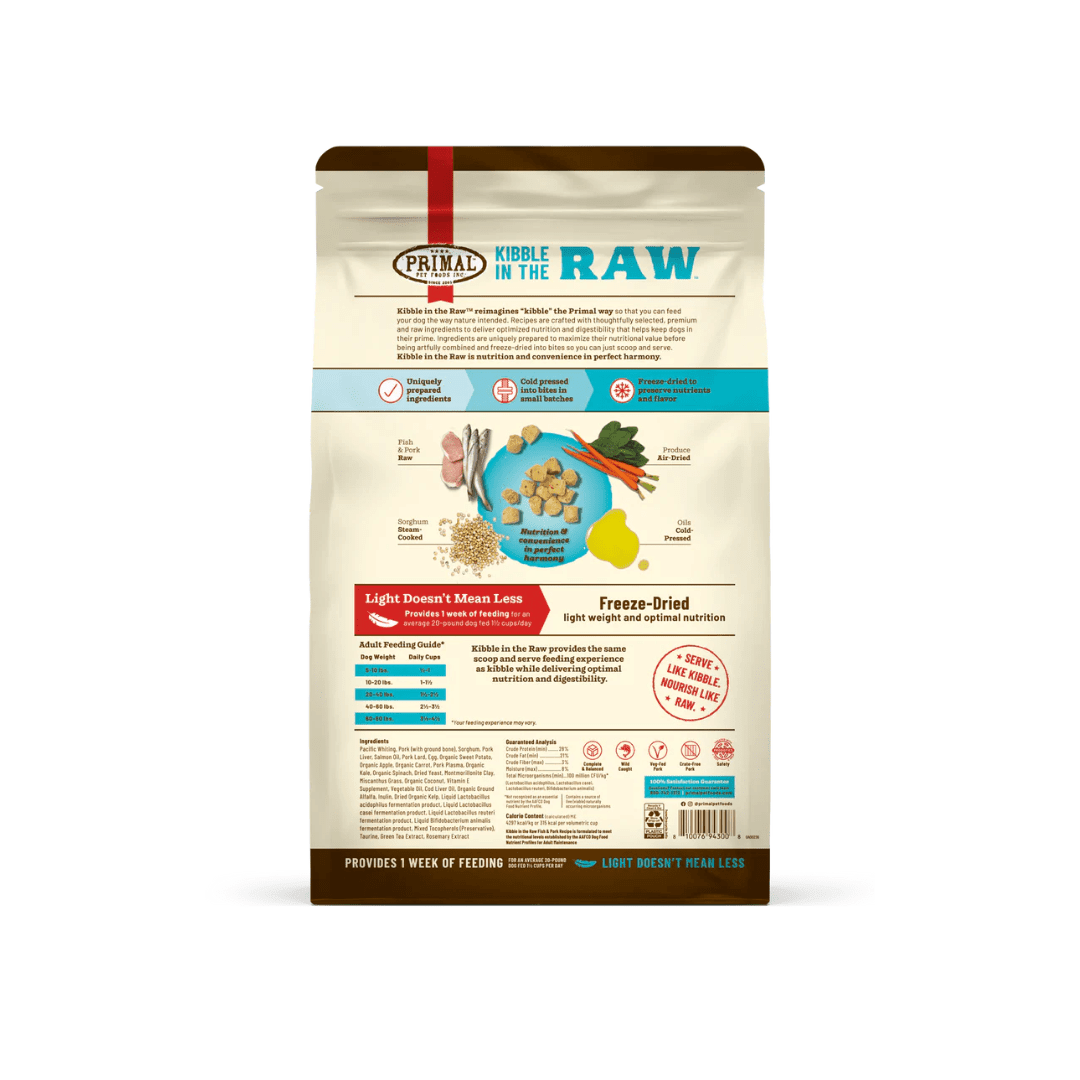 Primal Freeze Dried Dog Food - Kibble in the Raw Fish & Pork Recipe - Toronto Pets