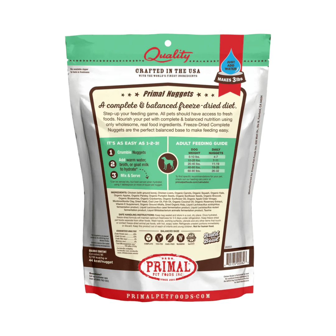 Primal Freeze - Dried Dog Food - Nuggets Chicken Formula - Toronto Pets