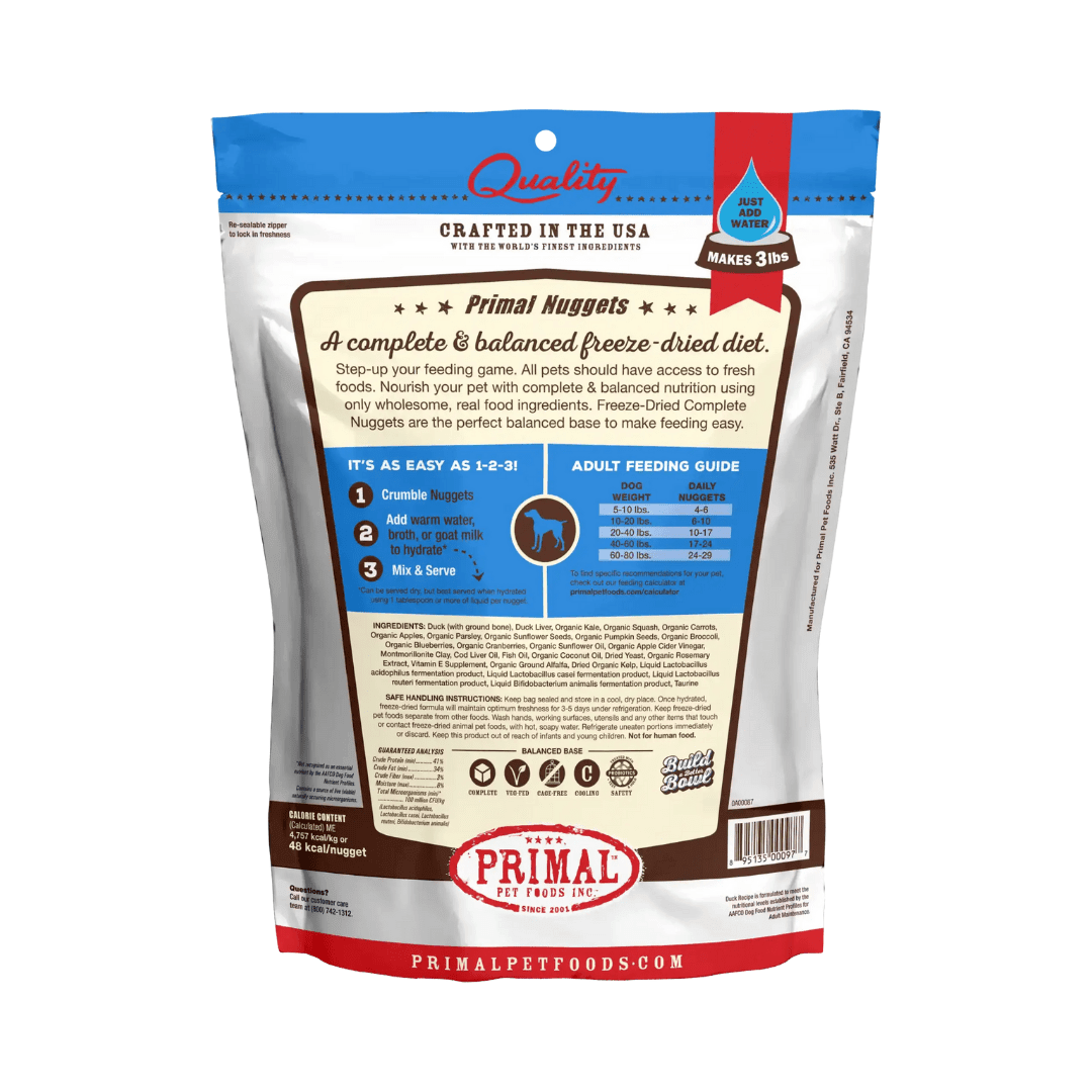 Primal Freeze - Dried Dog Food - Nuggets Duck Formula - Toronto Pets