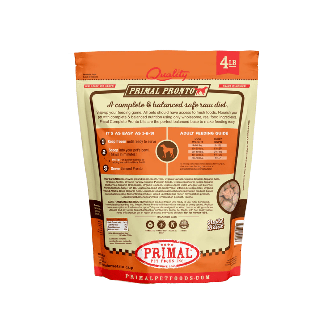 Primal Frozen Dog Food - Pronto Scoop & Serve Beef Formula - Toronto Pets